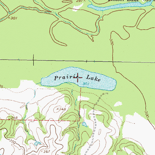 Topographic Map of Prairie Lake, TX
