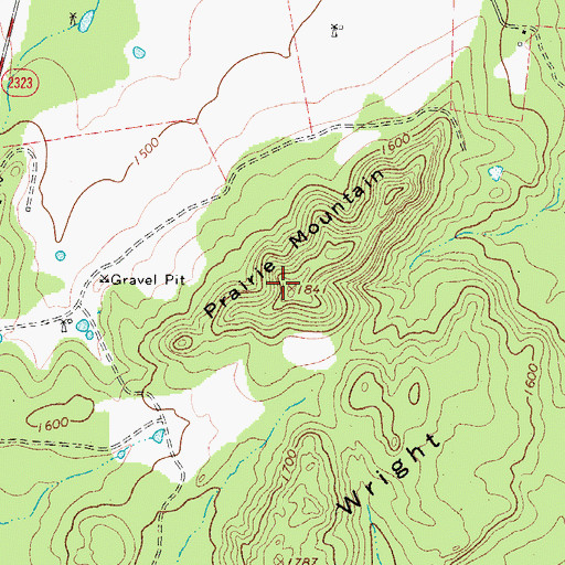 Topographic Map of Prairie Mountain, TX