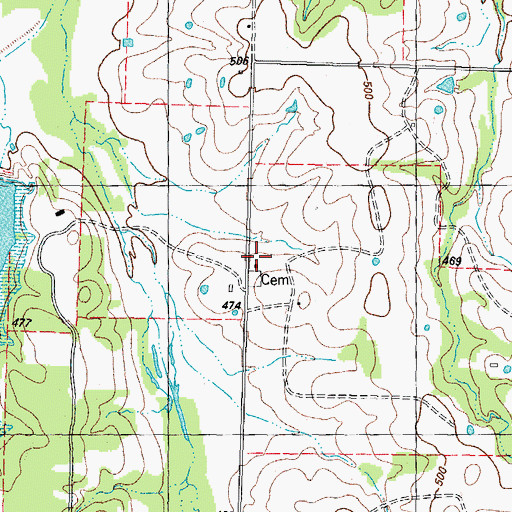 Topographic Map of Prairie Ridge Church, TX