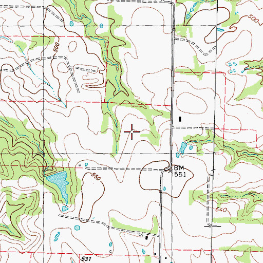 Topographic Map of Prairie Ridge School, TX