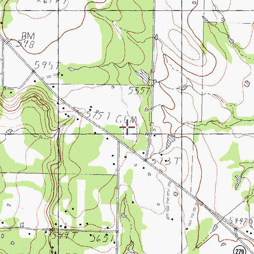 Topographic Map of Prairie Springs Cemetery, TX