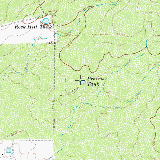 Topographic Map of Prairie Tank, TX