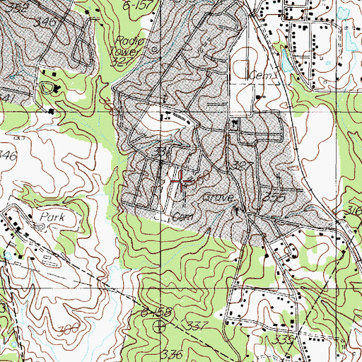 Topographic Map of Prairie View Cemetery, TX