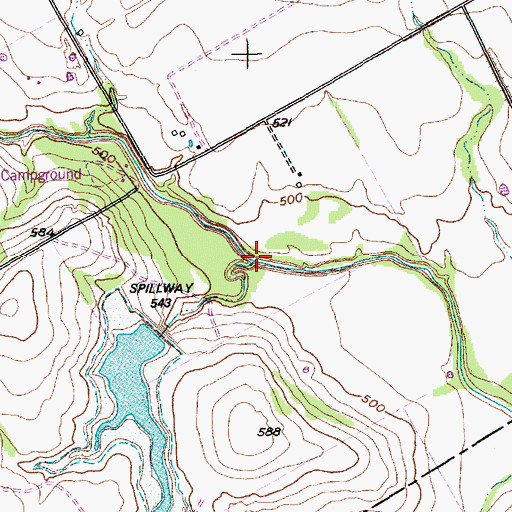 Topographic Map of Prather Creek, TX
