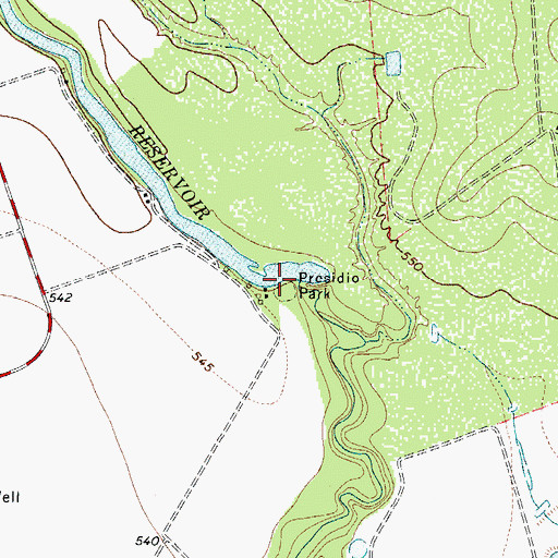 Topographic Map of Presidio Park, TX