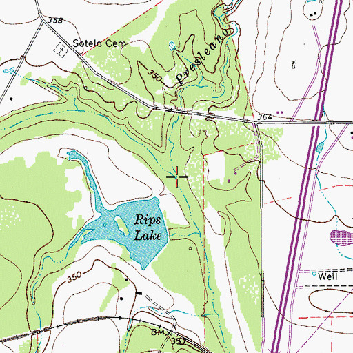 Topographic Map of Presleano Creek, TX