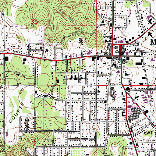 Topographic Map of Monroeville Junior High School, AL