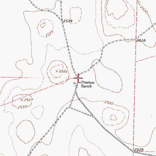 Topographic Map of Preston Ranch, TX