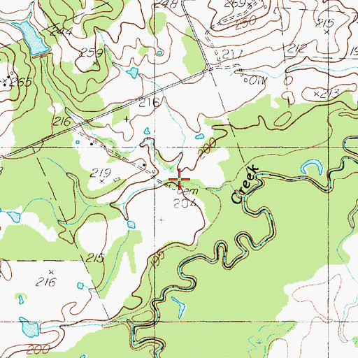Topographic Map of Price Cemetery, TX