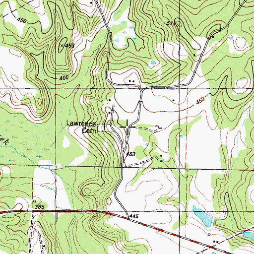 Topographic Map of Price Cemetery, TX