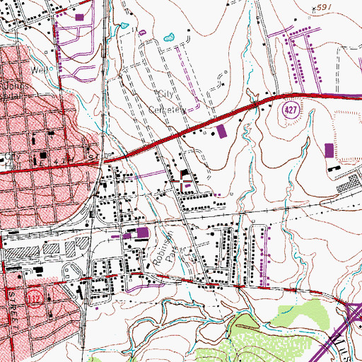 Topographic Map of Price School, TX