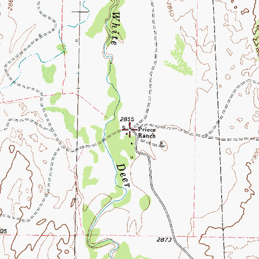 Topographic Map of Priece Ranch, TX