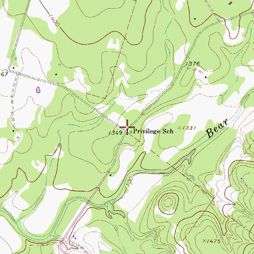 Topographic Map of Privilege School, TX