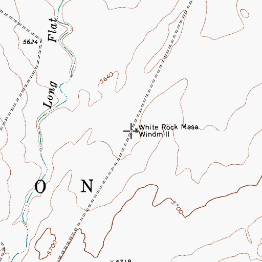 Topographic Map of White Rock Mesa Windmill, AZ