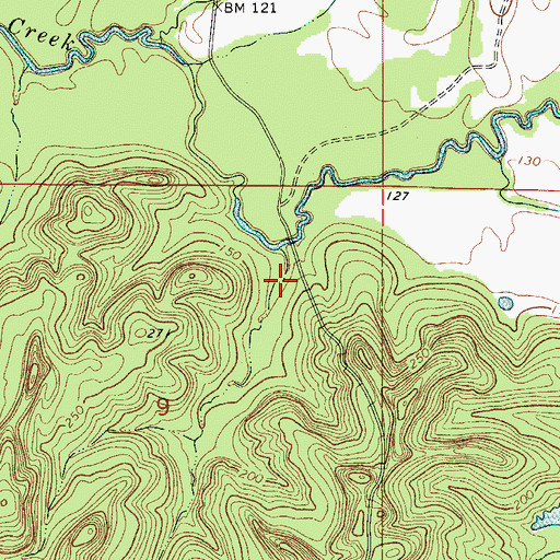 Topographic Map of Mortons Branch, AL
