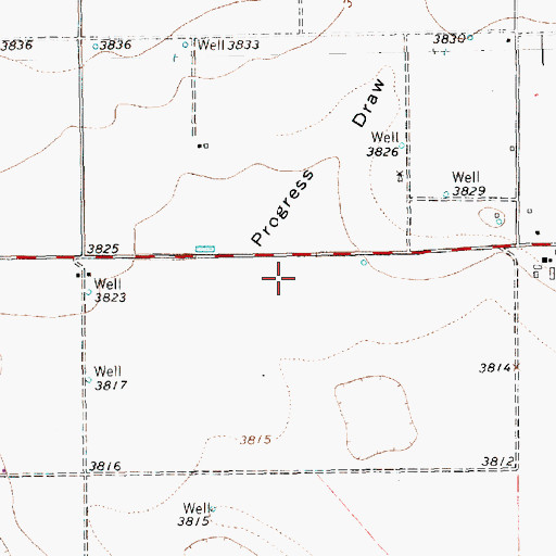 Topographic Map of Progress Draw, TX