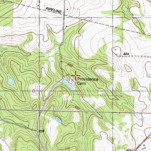 Topographic Map of Providence Cemetery, TX
