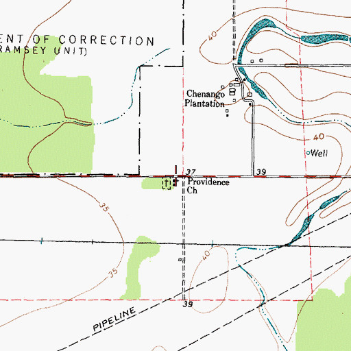 Topographic Map of Providence Church, TX