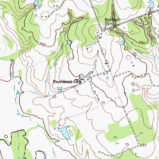 Topographic Map of Providence Church, TX
