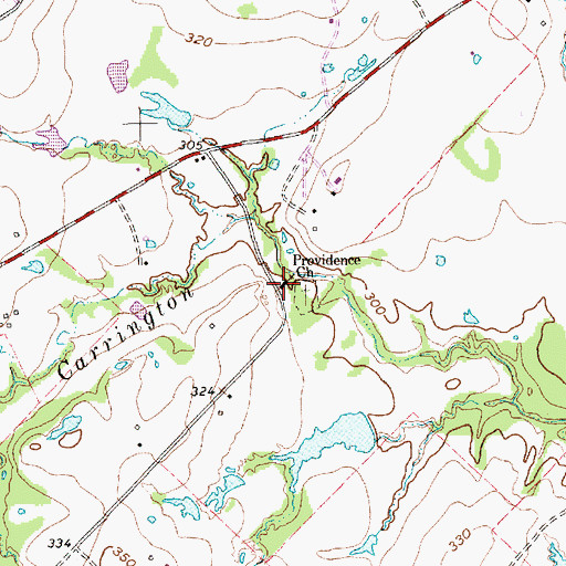 Topographic Map of Providence Church, TX