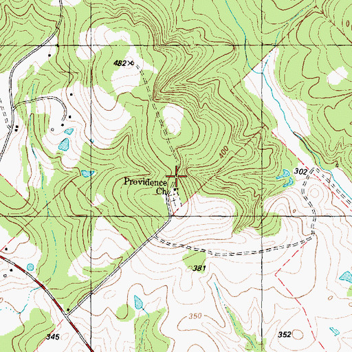 Topographic Map of Providence Church, TX