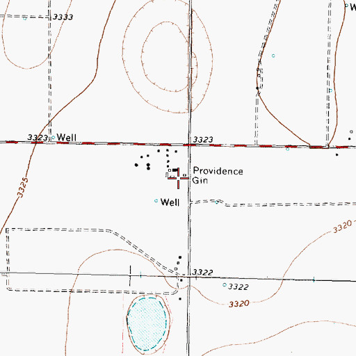 Topographic Map of Providence Gin, TX