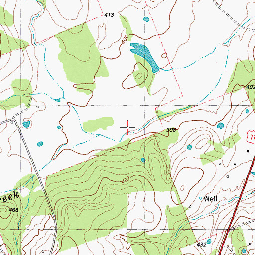 Topographic Map of Pucker Springs Creek, TX