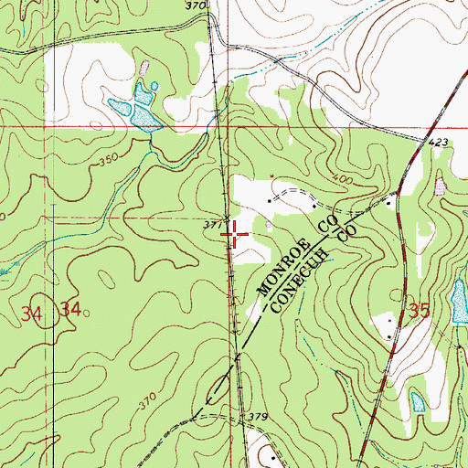 Topographic Map of Mous, AL