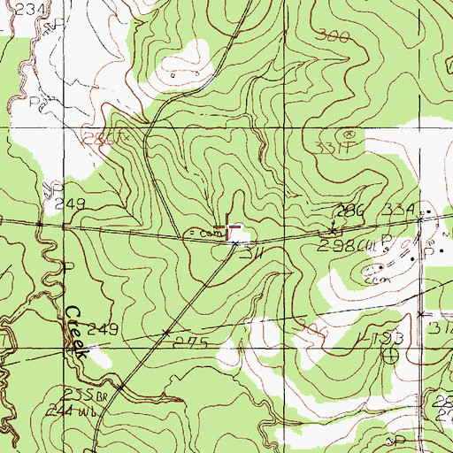 Topographic Map of Pullen Cemetery, TX