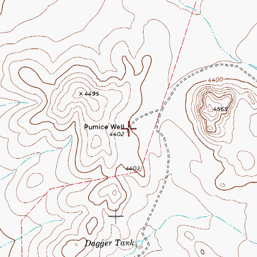Topographic Map of Pumice Well, TX