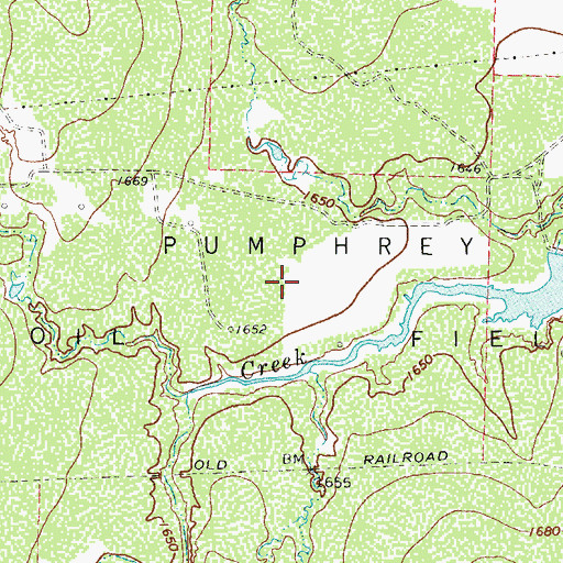 Topographic Map of Pumphrey Oil Field, TX