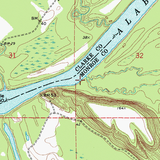 Topographic Map of Nancy Hall Landing, AL
