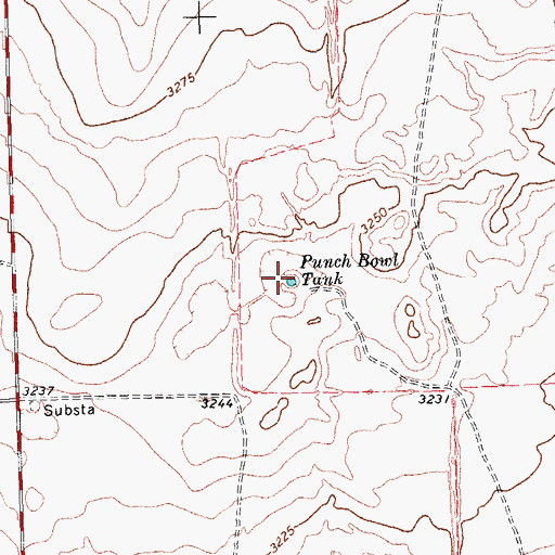 Topographic Map of Punch Bowl Tank, TX
