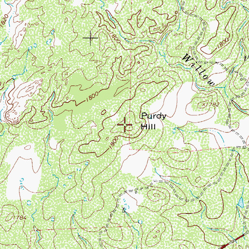 Topographic Map of Purdy Hill, TX