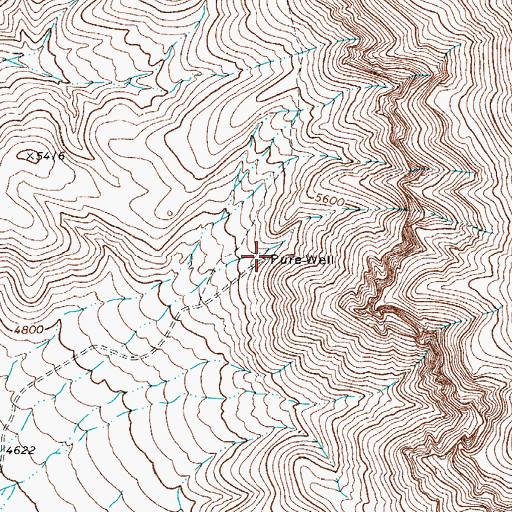 Topographic Map of Pure Well, TX