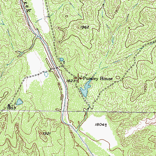 Topographic Map of Pursley House, TX