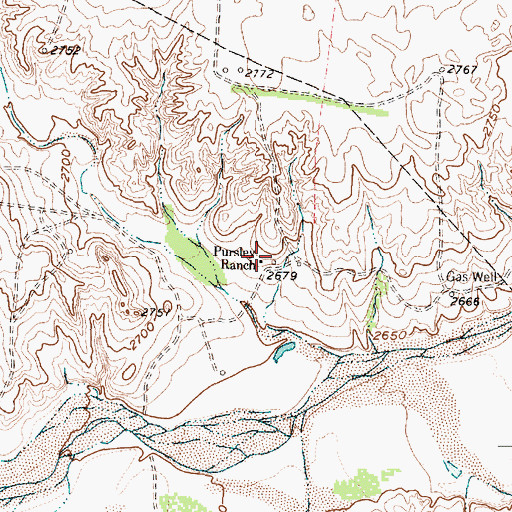 Topographic Map of Pursley Ranch, TX