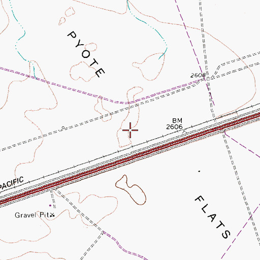 Topographic Map of Pyote Flats, TX