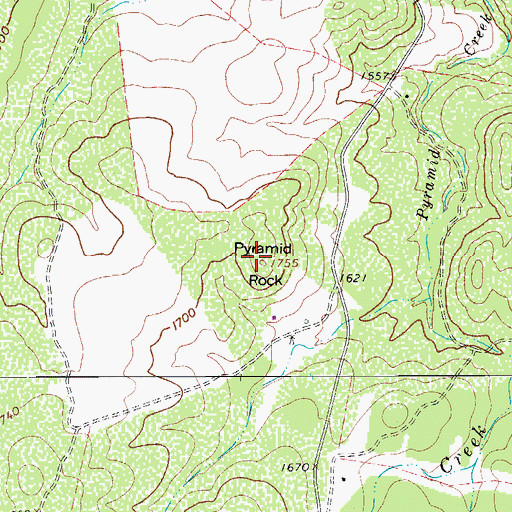 Topographic Map of Pyramid Rock, TX