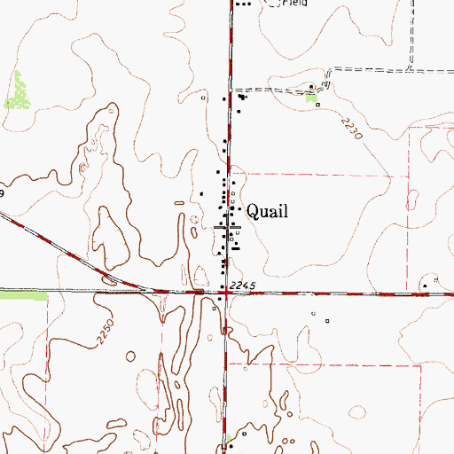 Topographic Map of Quail, TX