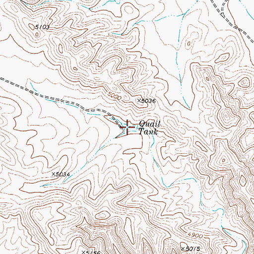 Topographic Map of Quail Tank, TX