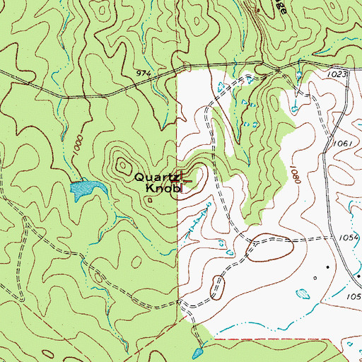 Topographic Map of Quartz Knob, TX