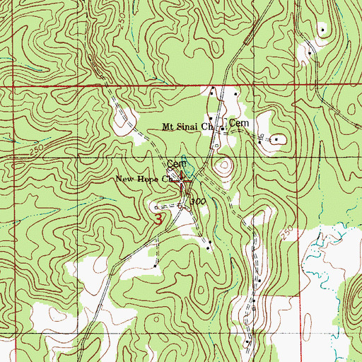 Topographic Map of New Hope Church, AL