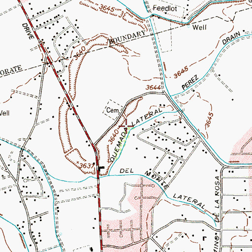 Topographic Map of Quemada Lateral, TX