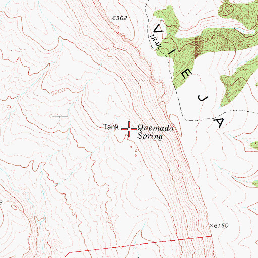 Topographic Map of Quemado Spring, TX