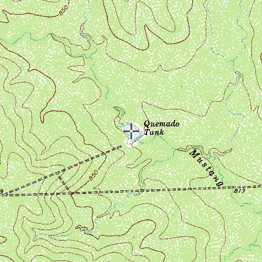 Topographic Map of Quemado Tank, TX