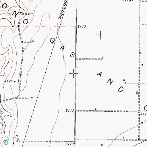 Topographic Map of Quinpono Gas and Oil Field, TX