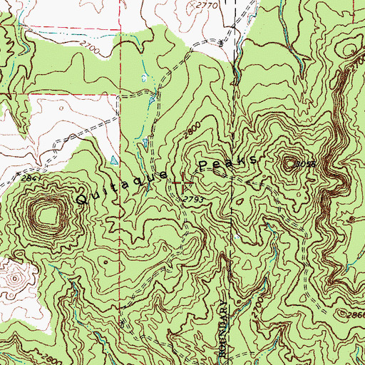 Topographic Map of Quitaque Peaks, TX