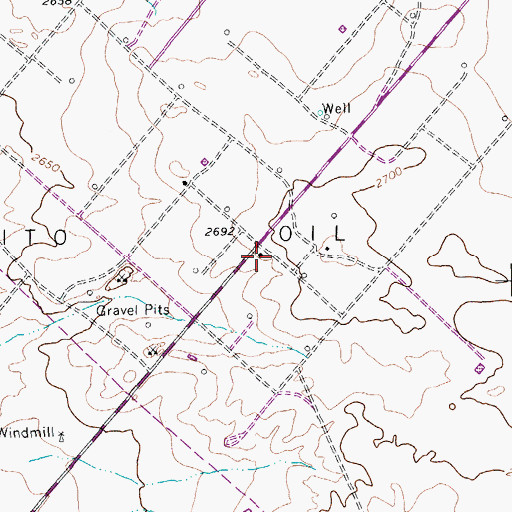 Topographic Map of Quito Oil Field, TX