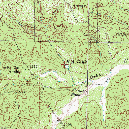 Topographic Map of R A Tank, TX